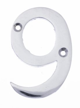 Click Here To Enlarge This Photo Of Eclipse 31844 Polished Chrome 76mm Victorian Pattern Face Fix Numeral 9