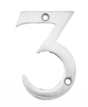 Click Here To Enlarge This Photo Of Eclipse 37838 Satin Chrome 76mm Victorian Pattern Face Fix Numeral 3