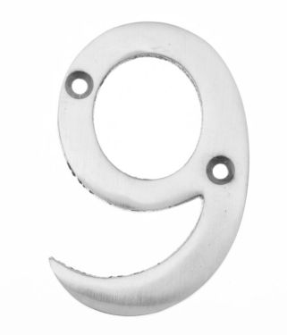 Click Here To Enlarge This Photo Of Eclipse 37844 Satin Chrome 76mm Victorian Pattern Face Fix Numeral 9