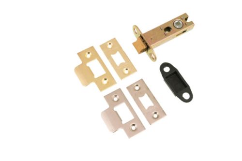Click Here To Enlarge This Photo Of Eclipse 70280 76mm Heavy Sprung Tubular Latch - Polished Brass/Satin Chrome