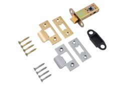 Eclipse 71279 63mm Bolt Through Heavy Duty CE Fire Rated Tubular Mortice Latch - Polished Brass/Satin Chrome