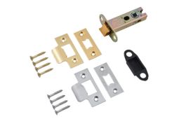 Eclipse 71280 76mm Bolt Through Heavy Duty CE Fire Rated Tubular Mortice Latch - Polished Brass/Satin Chrome