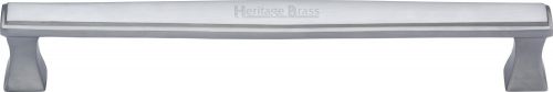 Click Here To Enlarge This Photo Of V1334 305-SC Heritage Brass Door Pull Handle Deco Design 305mm Satin Chrome Finish
