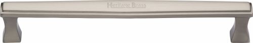 Click Here To Enlarge This Photo Of V1334 305-SN Heritage Brass Door Pull Handle Deco Design 305mm Satin Nickel Finish