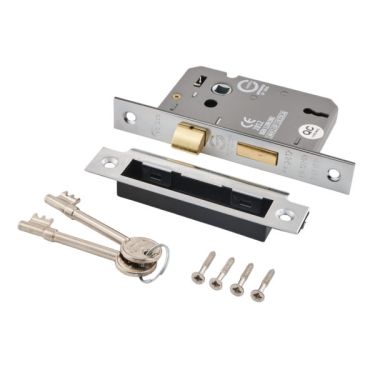 Click Here To Enlarge This Photo Of Eclipse 71011 63mm CE Fire Rated 3 Lever Mortice Sashlock - Nickel Plated