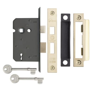 Click Here To Enlarge This Photo Of Eclipse 71012 76mm CE Fire Rated 3 Lever Mortice Sashlock - Polished Brass