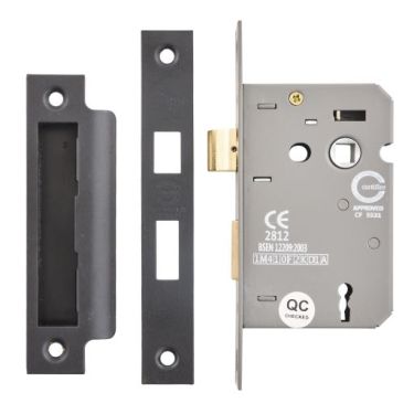 Click Here To Enlarge This Photo Of Eclipse 71511 76mm CE Fire Rated 3 Lever Mortice Sashlock - Matt Black