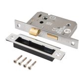 Eclipse 71019 63mm CE Fire Rated Mortice Bathroom Lock - Nickel Plated