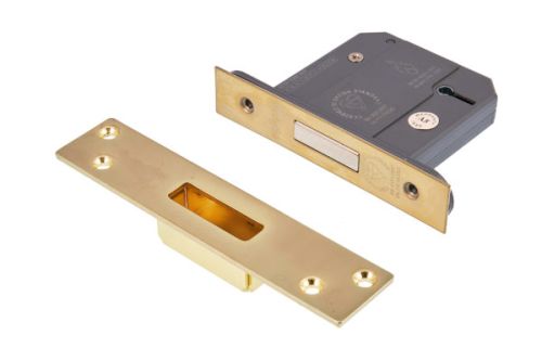 Click Here To Enlarge This Photo Of Eclipse 70064 63mm Heavy Duty 5 Lever Mortice Deadlock (BS3621) - Polished Brass