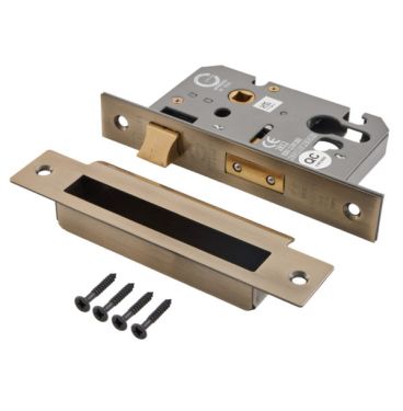 Click Here To Enlarge This Photo Of Eclipse 71540 63mm CE Fire Rated Euro Profile Sashlock - Matt Antique Brass