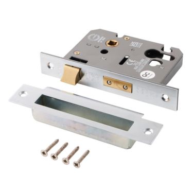 Click Here To Enlarge This Photo Of Eclipse 71095 76mm CE Fire Rated Euro Profile Sashlock - Satin Chrome