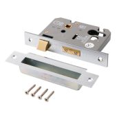 Eclipse 71095 76mm CE Fire Rated Euro Profile Sashlock - Satin Chrome
