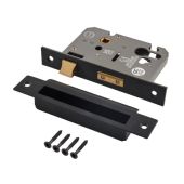 Eclipse 71521 76mm CE Fire Rated Euro Profile Sashlock - Matt Black