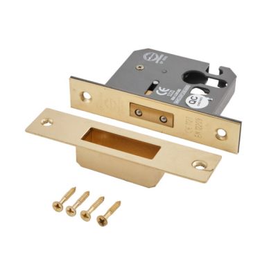 Click Here To Enlarge This Photo Of Eclipse 71096 63mm CE Fire Rated Euro Profile Deadlock - Polished Brass