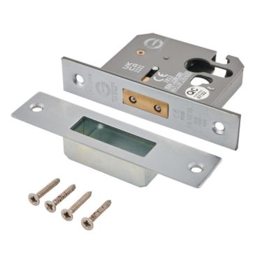 Click Here To Enlarge This Photo Of Eclipse 71097 63mm CE Fire Rated Euro Profile Deadlock - Satin Chrome