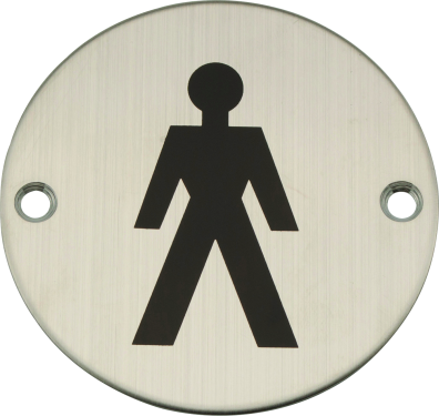 Click Here To Enlarge This Photo Of Eclipse 34450 Satin Stainless Steel 75mm Male Symbol