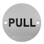Eclipse 34689 Satin Stainless Steel 76mm Circular 'Pull' Symbol