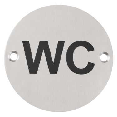 Click Here To Enlarge This Photo Of Eclipse 34691 Satin Stainless Steel 76mm 'WC' Symbol