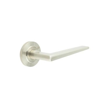 Click Here To Enlarge This Photo Of BUR10KIT314 Frelan Hardware Burlington Mayfair Door Handles on Chamfered Rose Satin Nickel
