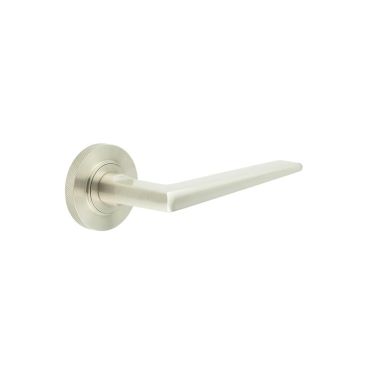Click Here To Enlarge This Photo Of BUR10KIT317 Frelan Hardware Burlington Mayfair Door Handles on Knurled Rose Satin Nickel