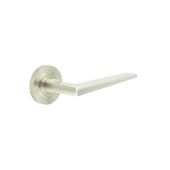 BUR10KIT317 Frelan Hardware Burlington Mayfair Door Handles on Knurled Rose Satin Nickel