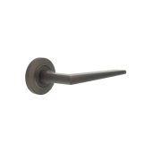 BUR10KIT80 Frelan Hardware Burlington Mayfair Door Handles on Chamfered Rose Dark Bronze