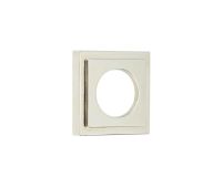 BUR152PN Frelan Hardware Burlington Square Stepped Outer Roses for Levers and Turn & Releases Polished Nickel