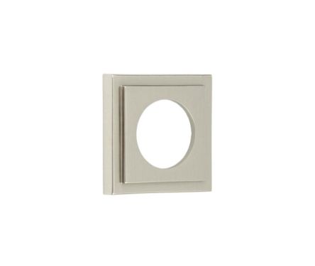 Click Here To Enlarge This Photo Of BUR152SN Frelan Hardware Burlington Square Stepped Outer Roses for Levers and Turn & Releases Satin Nickel