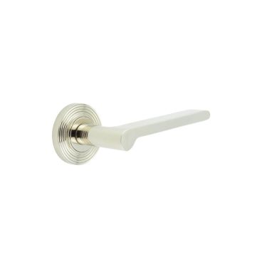 Click Here To Enlarge This Photo Of BUR15KIT160 Frelan Hardware Burlington Fitzrovia Door Handles on Reeded Rose Polished Nickel