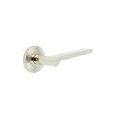 BUR15KIT160 Frelan Hardware Burlington Fitzrovia Door Handles on Reeded Rose Polished Nickel