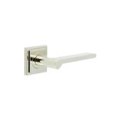 BUR15KIT163 Frelan Hardware Burlington Fitzrovia Door Handles on Square Stepped Rose Polished Nickel