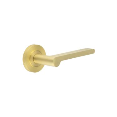 Click Here To Enlarge This Photo Of BUR15KIT235 Frelan Hardware Burlington Fitzrovia Door Handles on Plain Rose Satin Brass