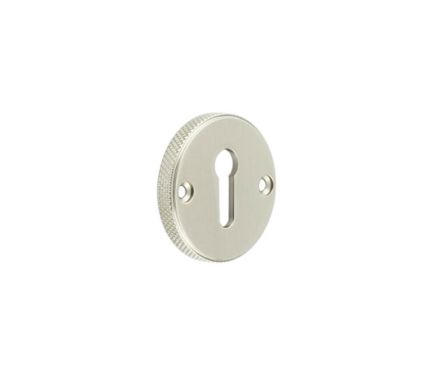 Click Here To Enlarge This Photo Of BUR182SN Frelan Hardware Burlington Westbourne Knurled Standard Keyway Escutcheon Satin Nickel