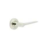 BUR20KIT158 Frelan Hardware Burlington Knightsbridge Door Handles on Chamfered Rose Polished Nickel