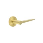 BUR20KIT239 Frelan Hardware Burlington Knightsbridge Door Handles on Knurled Rose Satin Brass