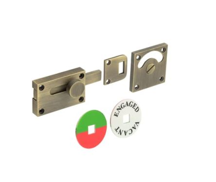 Click Here To Enlarge This Photo Of BUR2552AB Frelan Hardware Burlington Indicator Lock Antique Brass