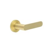 BUR25KIT235 Frelan Hardware Burlington Kensington Door Handles on Plain Rose Satin Brass