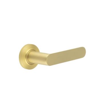 Click Here To Enlarge This Photo Of BUR25KIT236 Frelan Hardware Burlington Kensington Door Handles on Chamfered Rose Satin Brass