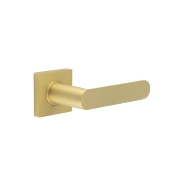 Click Here To Enlarge This Photo Of BUR25KIT240 Frelan Hardware Burlington Kensington Door Handles on Square Plain Rose Satin Brass
