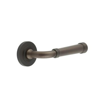 Click Here To Enlarge This Photo Of BUR35KIT83 Frelan Hardware Burlington Highgate Door Handles on Knurled Rose Dark Bronze