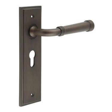 Click Here To Enlarge This Photo Of BUR35KIT89 Frelan Hardware Burlington Highgate Door Handles on 47.5mm Euro Backplate Dark Bronze