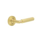 BUR40KIT239 Frelan Hardware Burlington Piccadilly Door Handles on Knurled Rose Satin Brass