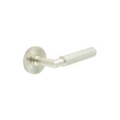 BUR40KIT317 Frelan Hardware Burlington Piccadilly Door Handles on Knurled Rose Satin Nickel