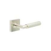 BUR40KIT318 Frelan Hardware Burlington Piccadilly Door Handles on Square Plain Rose Satin Nickel