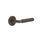 BUR40KIT82 Frelan Hardware Burlington Piccadilly Door Handles on Reeded Rose Dark Bronze