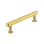 BUR411SB Frelan Hardware Burlington Piccadilly Knurled Cabinet Handle 128mm Satin Brass