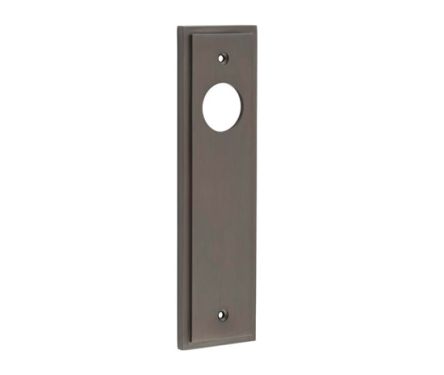 Click Here To Enlarge This Photo Of BUR450DB Frelan Hardware Burlington II Latch Backplates to suit Lever Handles Dark Bronze