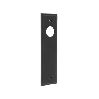 Click Here To Enlarge This Photo Of BUR450MB Frelan Hardware Burlington II Latch Backplates to suit Lever Handles Matt Black