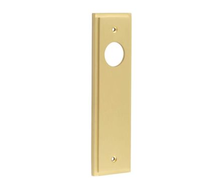 Click Here To Enlarge This Photo Of BUR450SB Frelan Hardware Burlington II Latch Backplates to suit Lever Handles Satin Brass