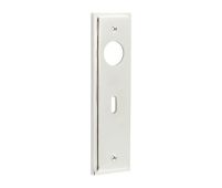 BUR451PN Frelan Hardware Burlington II Standard Key (57mm c/c) Lock Backplates to suit Lever Handles Polished Nickel